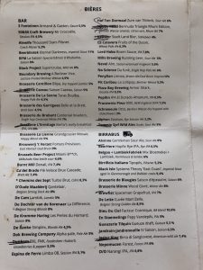 Welcome party beer list.